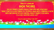 Long An tổ chức triển khai chuyên đề học tập và làm theo gương Bác năm 2023