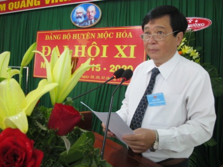 Khai mạc Đại hội Đảng bộ huyện Mộc Hóa lần thứ XI, nhiệm kỳ 2015-2020: Đoàn kết - dân chủ - năng động - phát triển bền vững