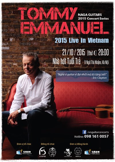 Huyền thoại guitar thế giới Tommy Emmanuel sẽ biểu diễn tại Việt Nam