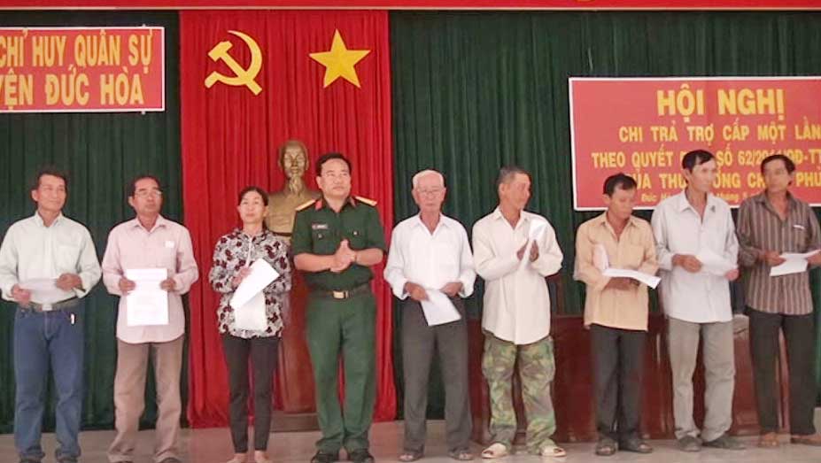Trên 6,7 tỷ đồng chi trả trợ cấp một lần theo Quyết định 62
