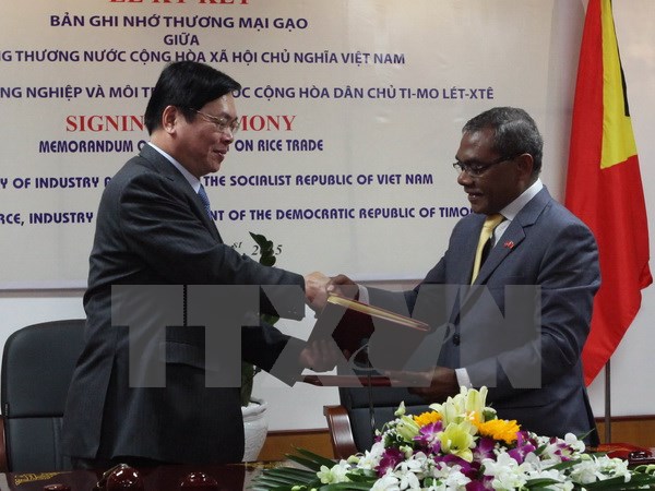 Việt Nam và Timor-Leste ký kết ghi nhớ thương mại mặt hàng gạo