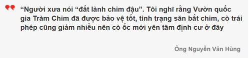 Lần đầu cò ốc làm tổ ở Tràm Chim