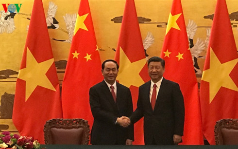 Chủ tịch nước Trần Đại Quang hội đàm với Chủ tịch nước Trung Quốc