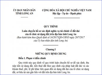 Quy trình luân chuyển hồ sơ của tổ chức sử dụng đất thực hiện nghĩa vụ tài chính