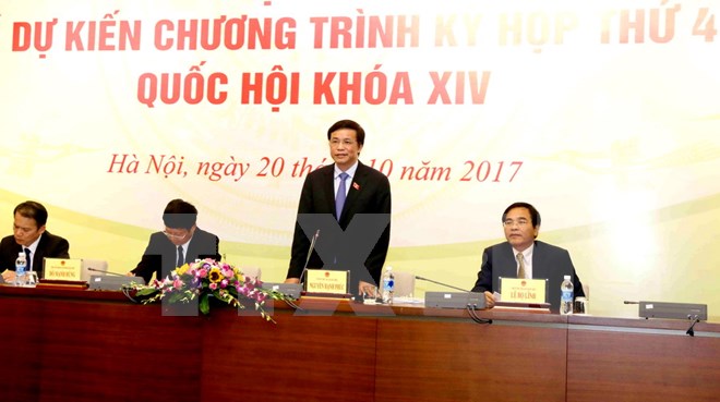 Kỳ họp thứ 4, Quốc hội khóa XIV sẽ khai mạc vào ngày 23/10