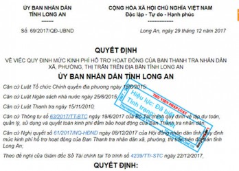 Ban Thanh tra nhân dân cấp xã được hỗ trợ kinh phí 5 triệu đồng/năm