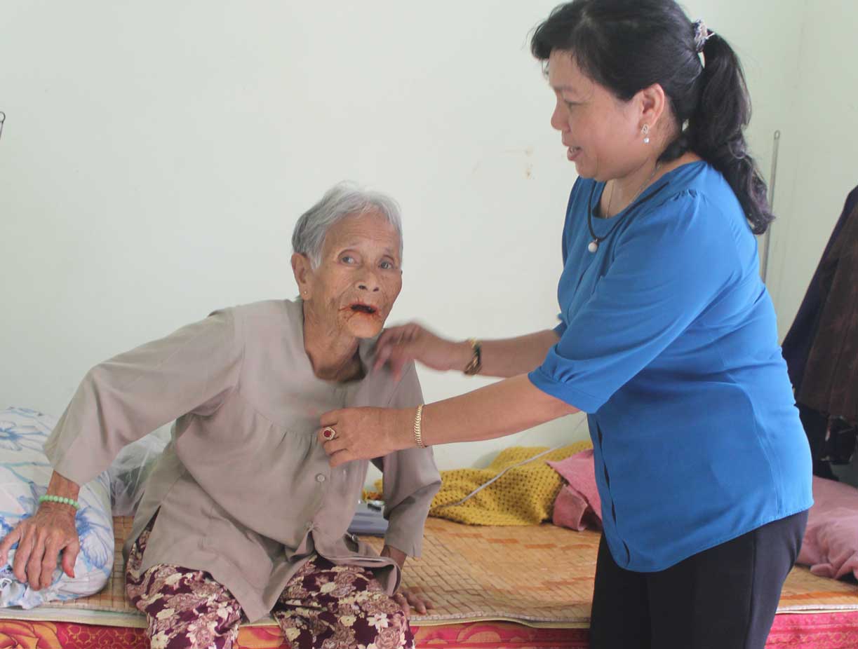 Khi vào Trung tâm Bảo trợ xã hội, bà Nguyễn Thị Nga được chăm sóc tận tình