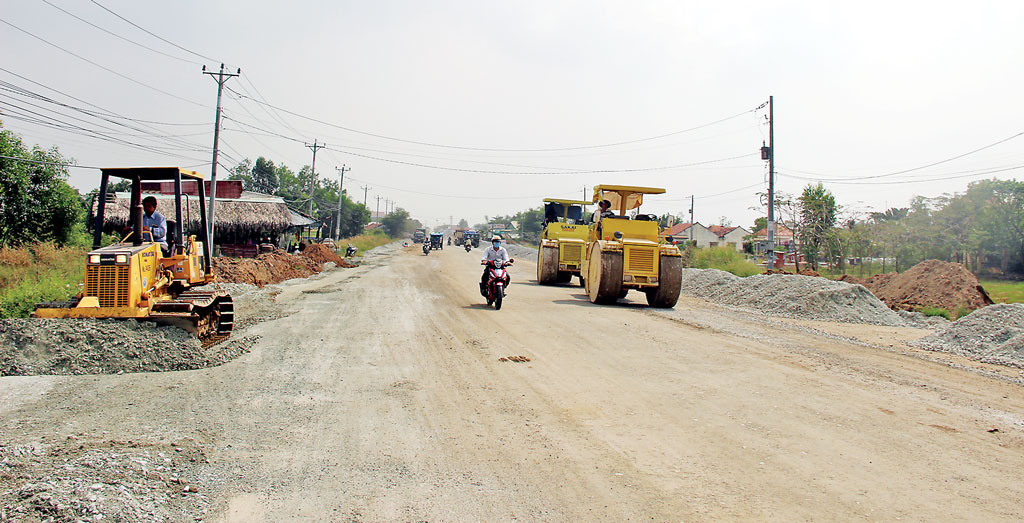 Công trình Đường tỉnh 830 đoạn từ Quốc lộ 50 đến Cảng Quốc tế Long An (huyện Cần Giuộc) dự kiến hoàn thành, thông xe vào quí II-2018
