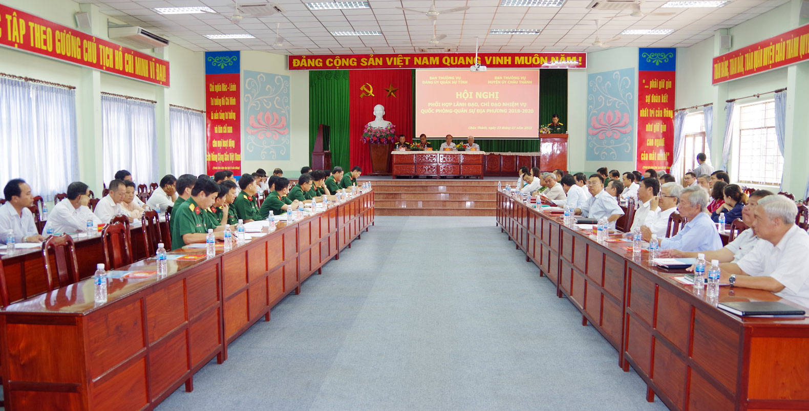 Ban Thường vụ Đảng ủy Quân sự tỉnh và Ban Thường vụ Huyện ủy Châu Thành tổ chức Hội nghị phối hợp lãnh đạo, chỉ đạo nhiệm vụ quốc phòng - quân sự