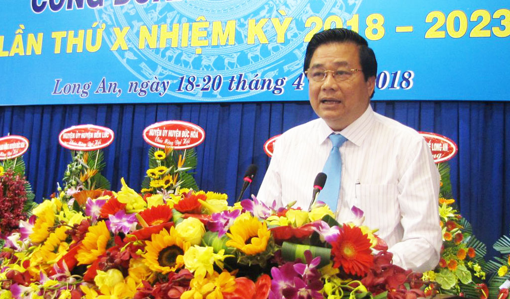 Bí thư Tỉnh ủy- Phạm Văn Rạnh phát biểu tại Đại hội
