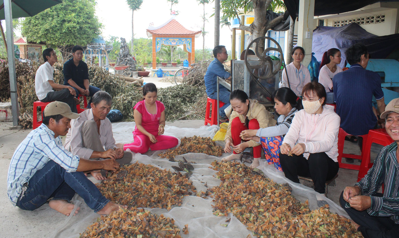Học Bác lòng yêu thương con người Bệnh nhân nghèo vừa đến khám, chữa bệnh, vừa làm công quả tại thánh tịnh