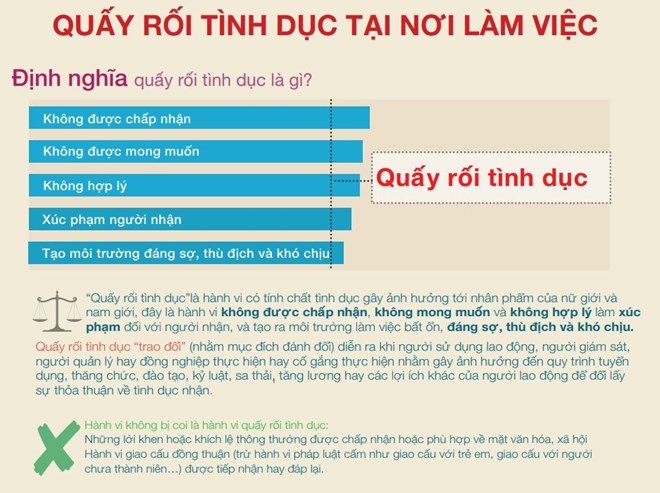 Quấy rối tình dục: Tán tỉnh lời lẽ thô tục là hình thức phổ biến