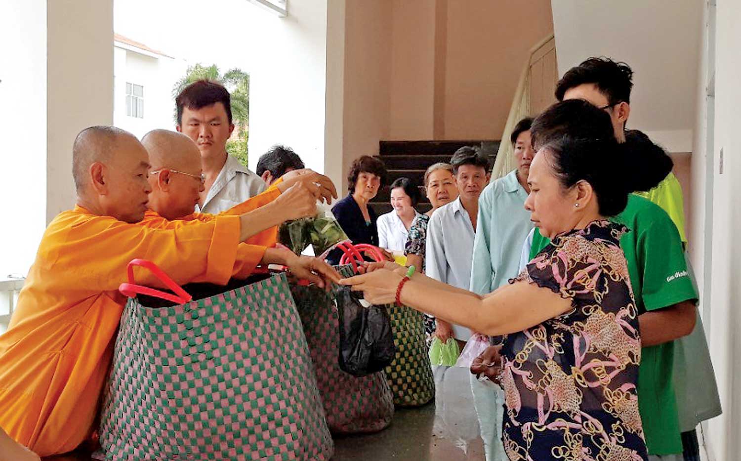 Những bông hoa trong vườn Bác Tịnh xá Ngọc Tâm phát cơm miễn phí cho bệnh nhân