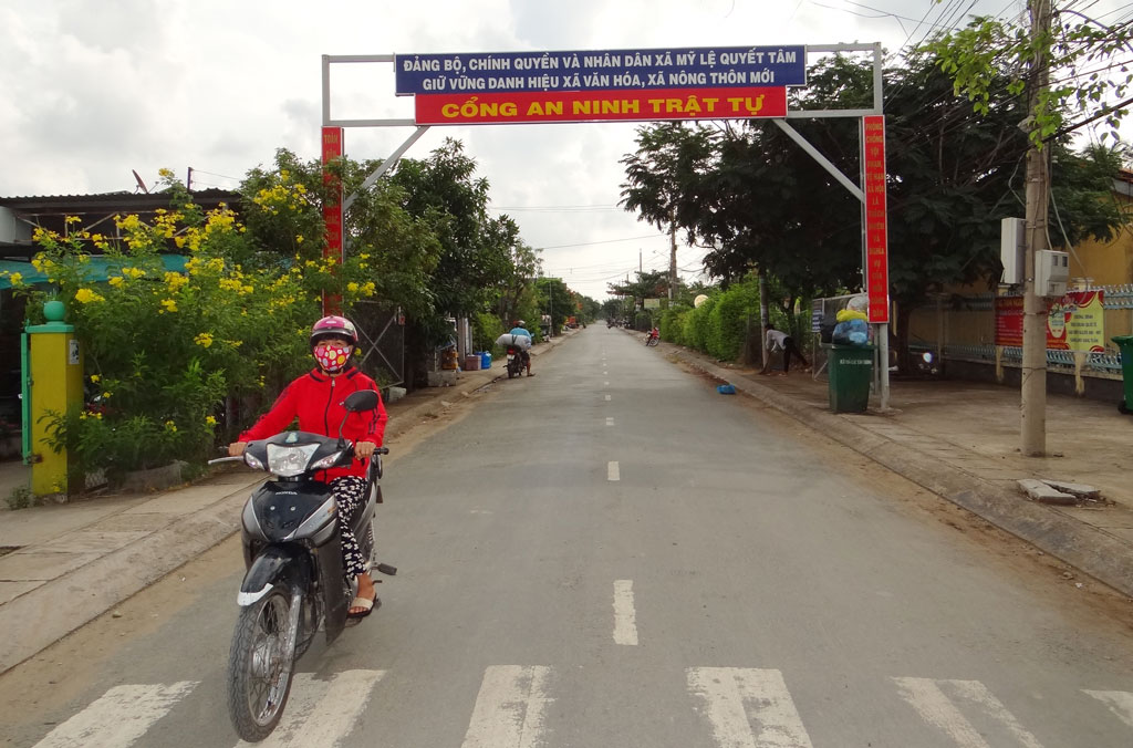 Cổng an ninh, trật tự xã Mỹ Lệ, huyện Cần Đước