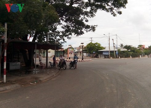 Ngã 3 Phan Rí Cửa (huyện Tuy Phong) nơi từng xảy ra vụ gây rối nay đã yên bình trở lại