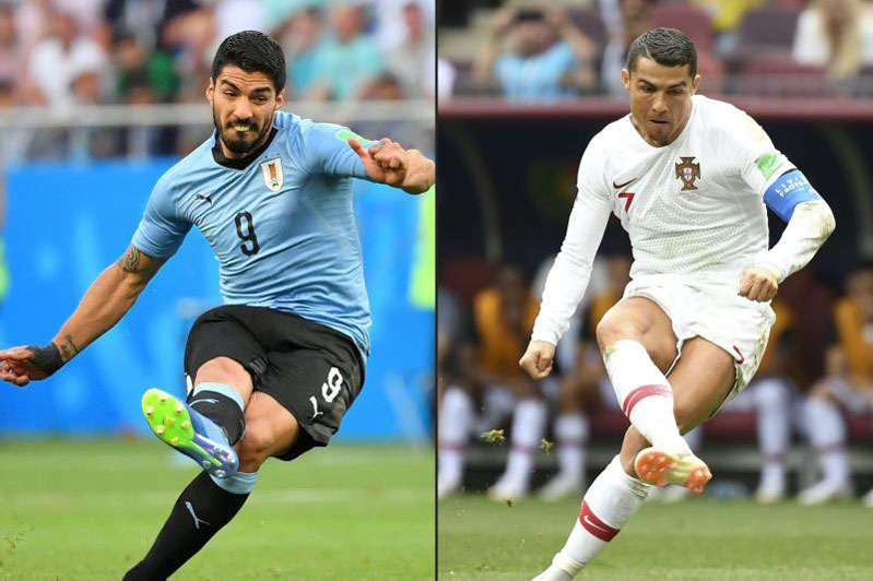 Uruguay và Bồ Đào Nha sở hữu 2 chân sút lợi hại Suarez - Ronaldo