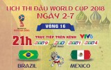 Lịch thi đấu World Cup 2018 ngày 02/7