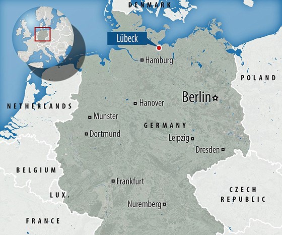 Vụ tấn công diễn ra tại TP Lübeck ở phía Bắc Đức