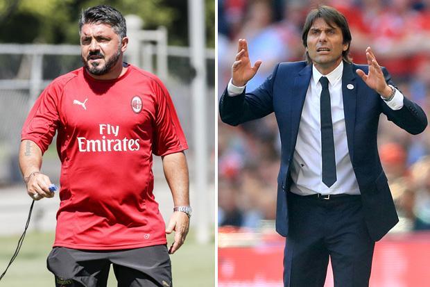 Milan sẽ không mời Conte và Gattuso tiếp tục giữ ghế HLV trưởng