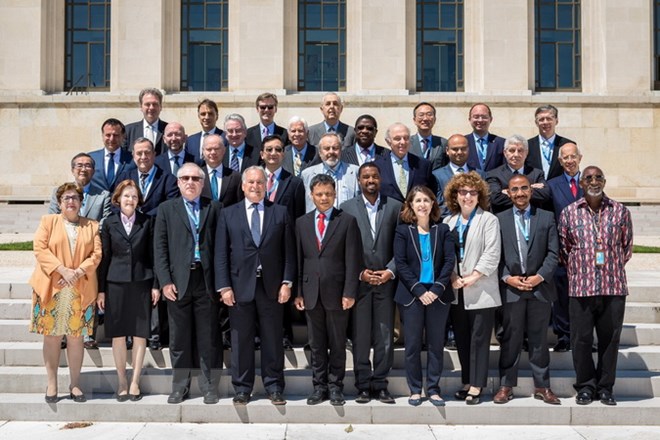 Các thành viên Ủy ban Luật pháp quốc tế ILC tham dự Khóa họp thứ 70 tại Geneva. (Ảnh: TTXVN phát)
