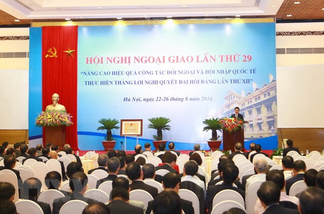 Toàn cảnh Hội nghị Ngoại giao lần thứ 29 năm 2016. (Ảnh: Doãn Tấn/TTXVN)