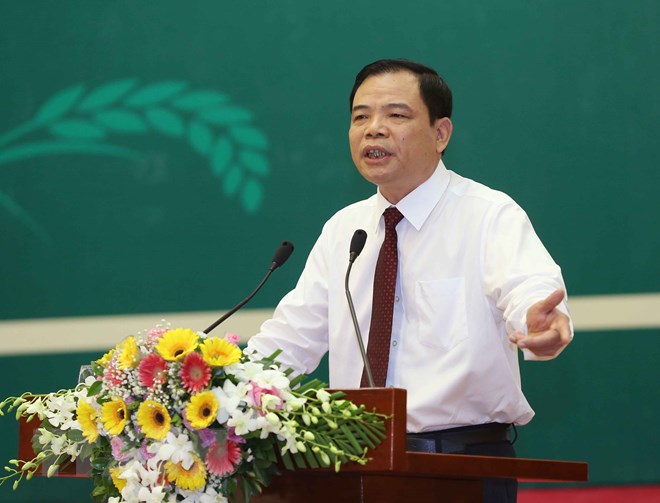 Bộ trưởng Bộ Nông nghiệp và Phát triển nông thôn Nguyễn Xuân Cường phát biểu. (Ảnh: Doãn Tấn/TTXVN)