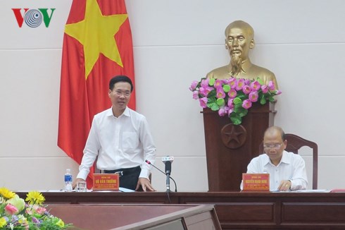 Ông Võ Văn Thưởng, Ủy viên Bộ Chính trị - Trưởng Ban Tuyên giáo Trung ương cùng đoàn công tác làm việc với Tỉnh ủy Bình Thuận