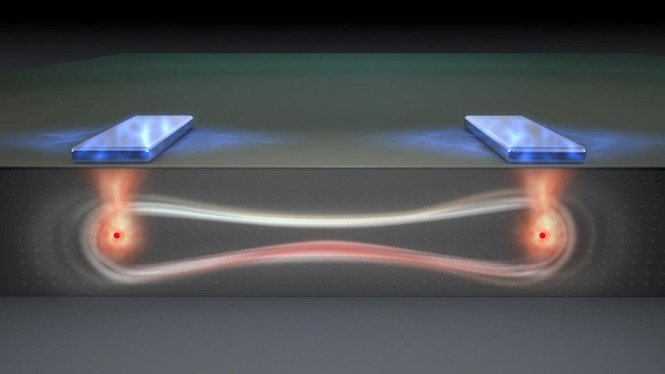 Hình ảnh minh họa về một cặp qubit, một tiến bộ lớn trong thiết kế điện toán lượng tử. Ảnh: Reuters