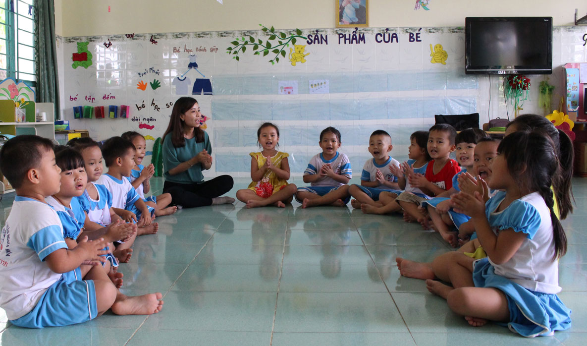 Trường Mẫu giáo Thuận Nghĩa Hòa được quan tâm đầu tư xây dựng khang trang, đáp ứng nhu cầu dạy và học