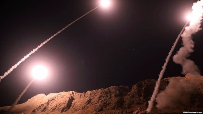 Iran tấn công tên lửa tại Syria. (Nguồn: IRIB)