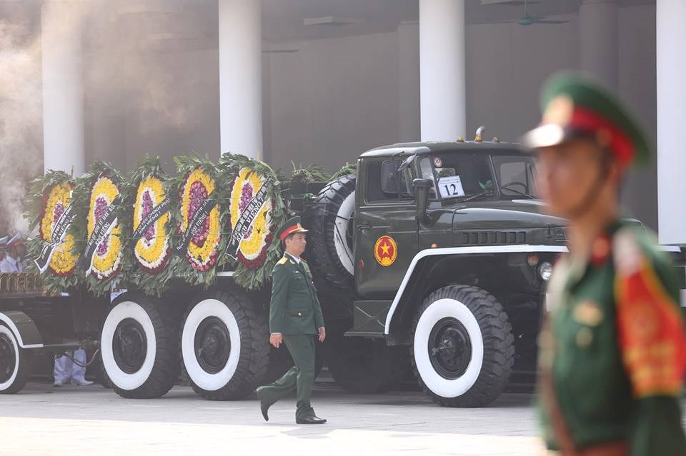 Các lực lượng đã chuẩn bị sẵn sàng cho lễ truy điệu (Ảnh: Minh Sơn/Vietnam+)