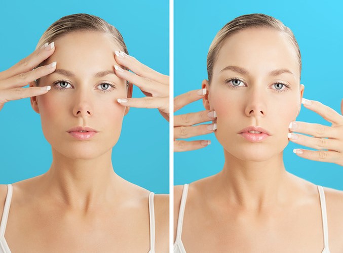 Mát xa mặt: Bạn có thể tự thực hiện điều này tại nhà, việc này giúp cải thiện lưu thông máu và săn chắc các lớp cơ trên khuôn mặt