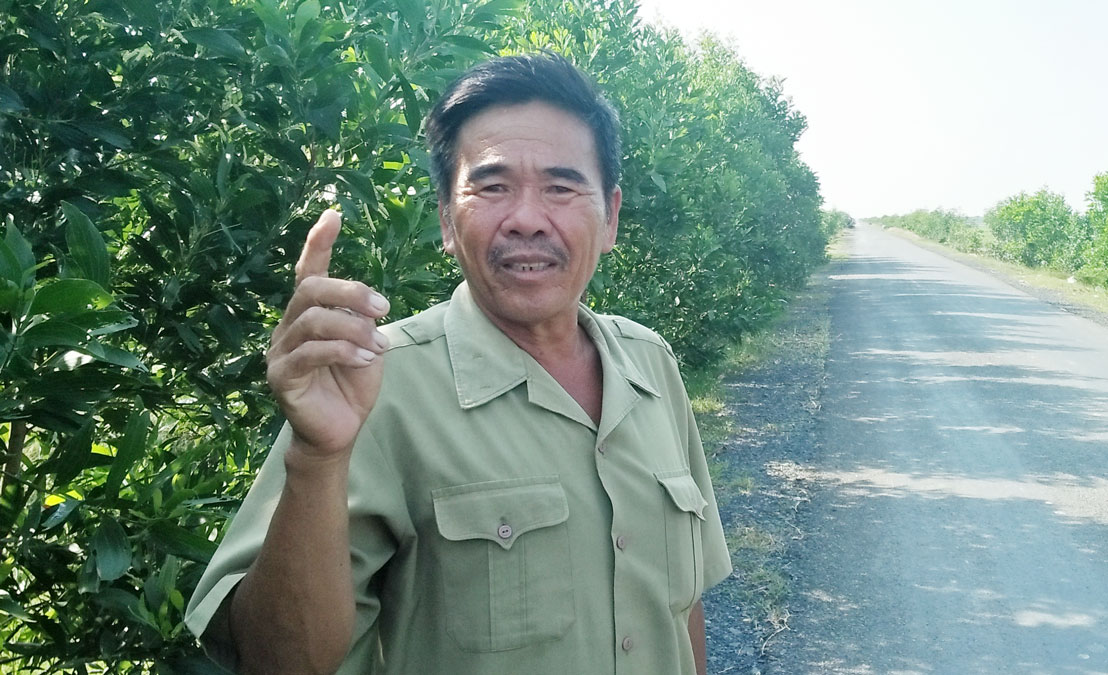 Ông Nguyễn Văn Tâm hiến đất làm đường tuần tra biên giới