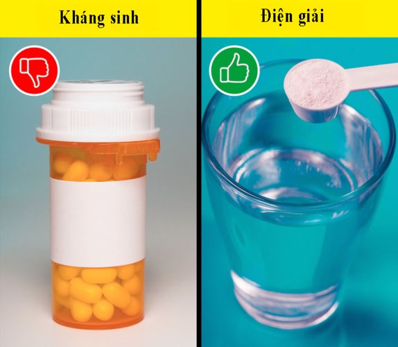 Khi trẻ bị nhiễm rotavirus, tuyệt đối không được cho uống thuốc kháng sinh