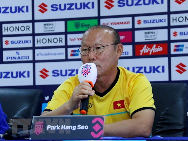 Huấn luyện viên đội tuyển Việt Nam Park Hang-seo. (Ảnh: Phạm Kiên/TTXVN)