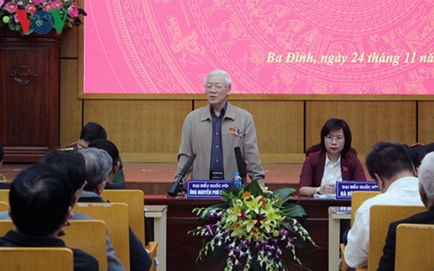 Tổng Bí thư, Chủ tịch nước Nguyễn Phú Trọng phát biểu.