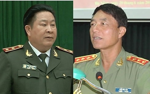 Ông Bùi Văn Thành (trái) và ông Trần Việt Tân khi còn công tác