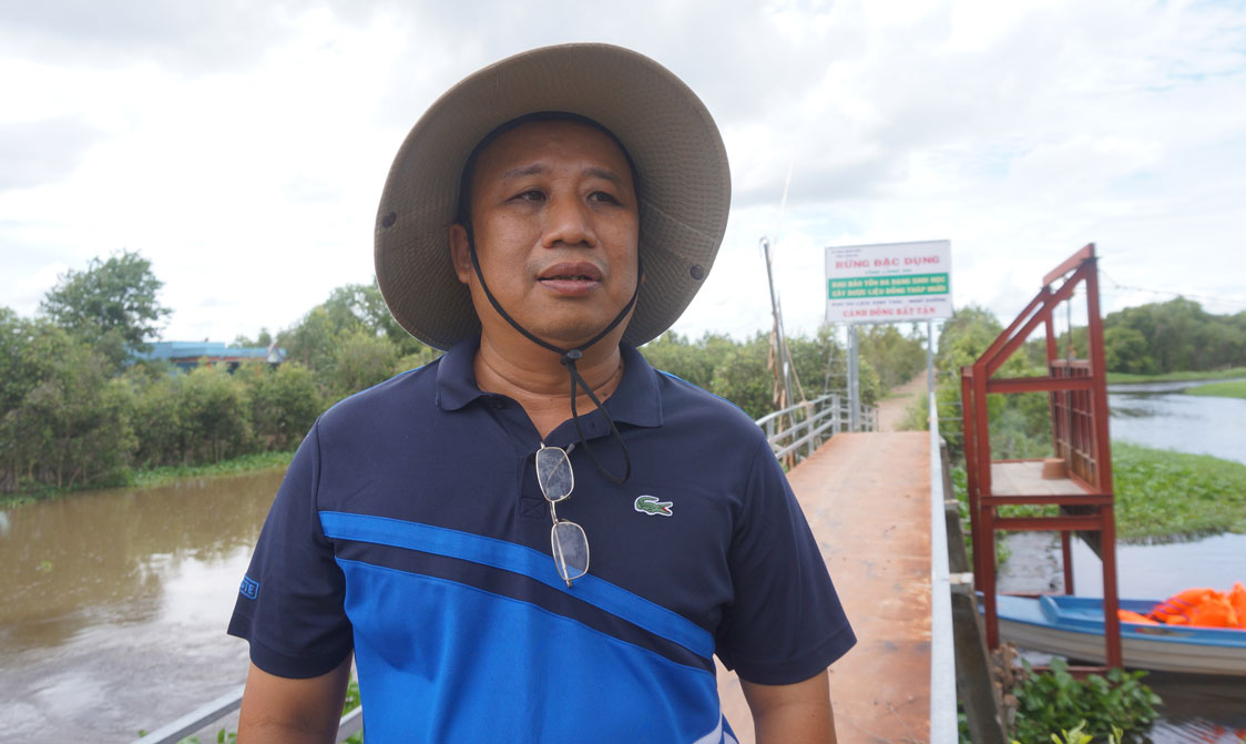 An yên, thích thú ở “rừng thuốc” giữa Đồng Tháp Mười Ông Bùi Đắc Thắng - Tổng Giám đốc Khu bảo tồn, kể về quá trình phát triển vùng đất này