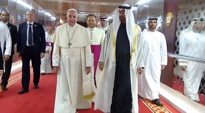 Giáo hoàng Francis tới Các tiểu vương quốc Arab thống nhất (UAE). (Nguồn: AFP)