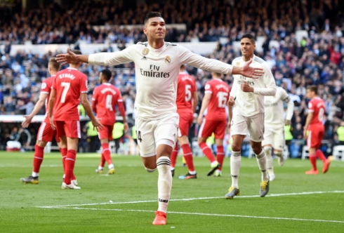 Casemiro ghi bàn thắng duy nhất cho Real (Ảnh: Getty).