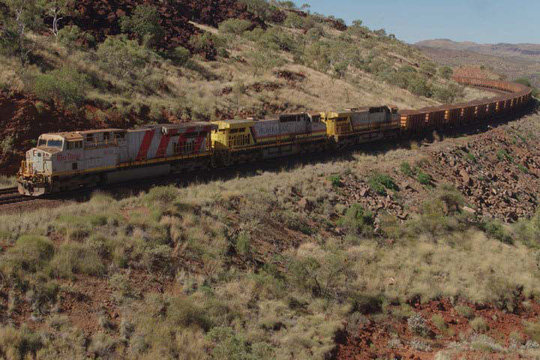 Đoàn tàu lửa tự hành đang hoạt động tại vùng Pilbara, bang Tây Úc của nước Úc Ảnh: Digital Trends