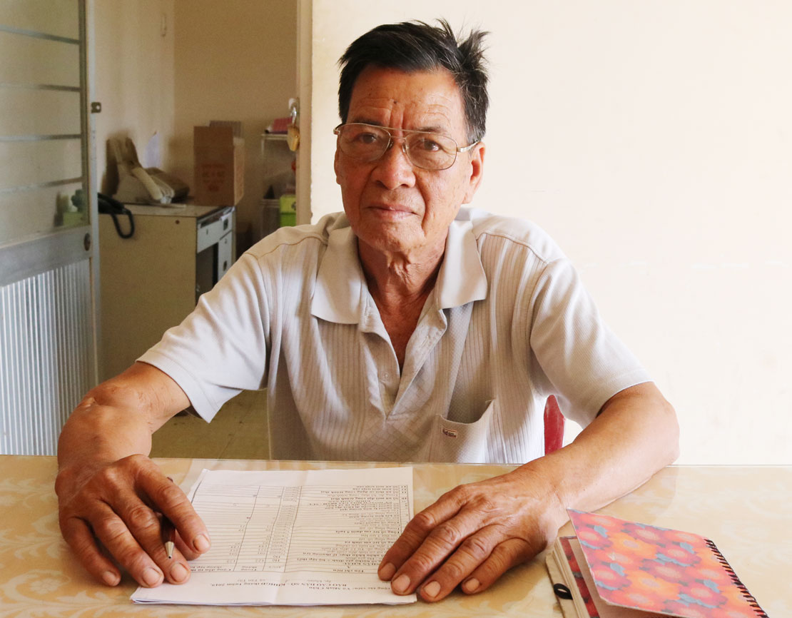 Dù tuổi cao nhưng với ông Võ Minh Châu, còn sức khỏe là còn phấn đấu, tiếp tục với công tác xã hội