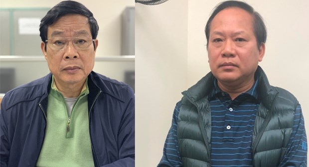 Cơ quan Cảnh sát điều tra Bộ Công an đã bắt giữ hai ông Nguyễn Bắc Son (trái) và Trương Minh Tuấn. (Nguồn: Cổng thông tin Bộ Công an)