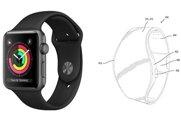 Trong tương lai, những chiếc Apple Watch sẽ có phần dây deo với khả năng hiển thị như màn hình cảm ứng. 