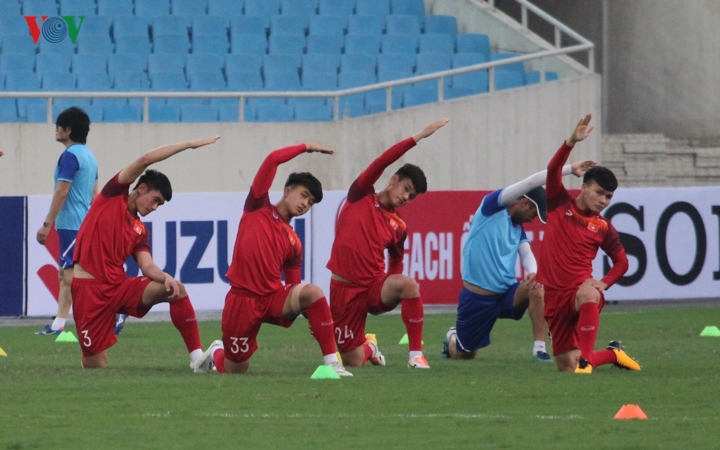 U23 Việt Nam có buổi tập làm quen sân Mỹ Đình trong buổi chiều tối 21/3 để chuẩn bị cho trận ra quân ở Vòng loại U23 châu Á 2020 gặp U23 Brunei lúc 20h00 ngày 22/3.
