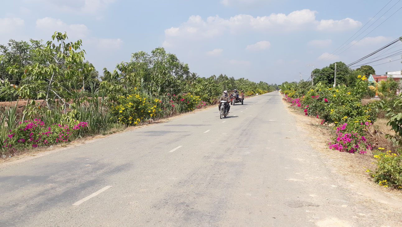 Một con đường ở vùng Đồng Tháp được xây dựng hoàn chỉnh, nhưng chưa kết nối vùng nên thường xuyên 