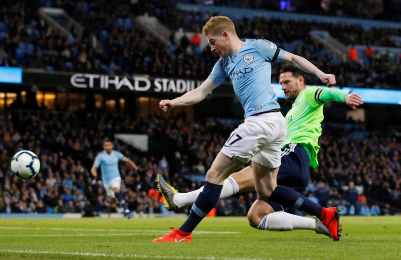 De Bruyne dứt điểm mở tỷ số cho Man City