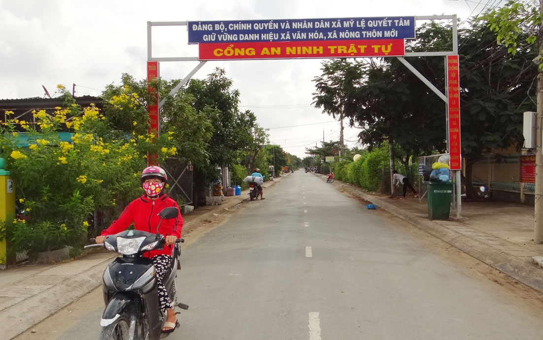 Cổng an ninh, trật tự trên địa bàn xã Mỹ Lệ, huyện Cần Đước góp phần phòng, chống tội phạm