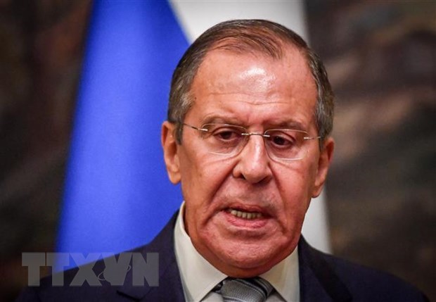 Ngoại trưởng Nga Sergei Lavrov trong cuộc họp báo tại Moskva ngày 21/6. (Ảnh: AFP/TTXVN)