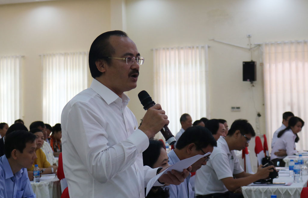 Chủ tịch Hiệp hội Doanh nghiệp tỉnh Long An - Võ Quốc Thắng nêu ý kiến